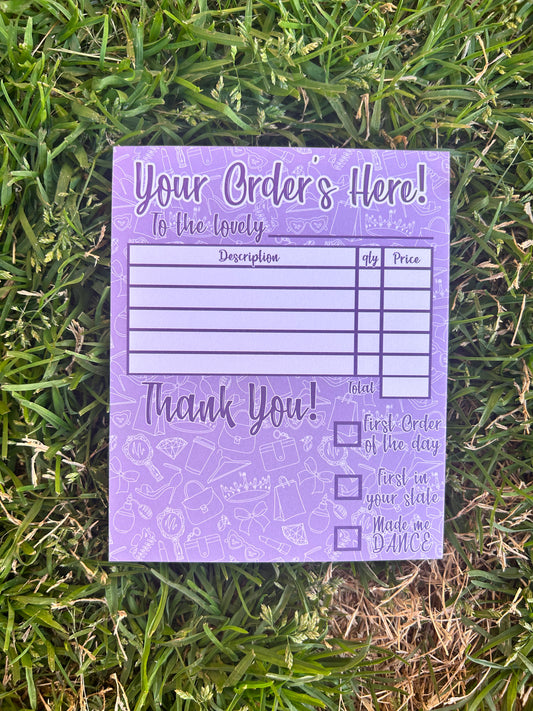 Your Order’s Here! Notepad