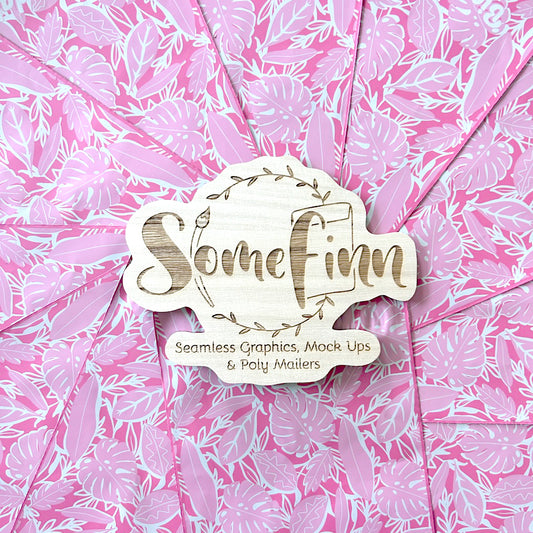 Pink Tropical Leaves 6x9 Poly Mailers