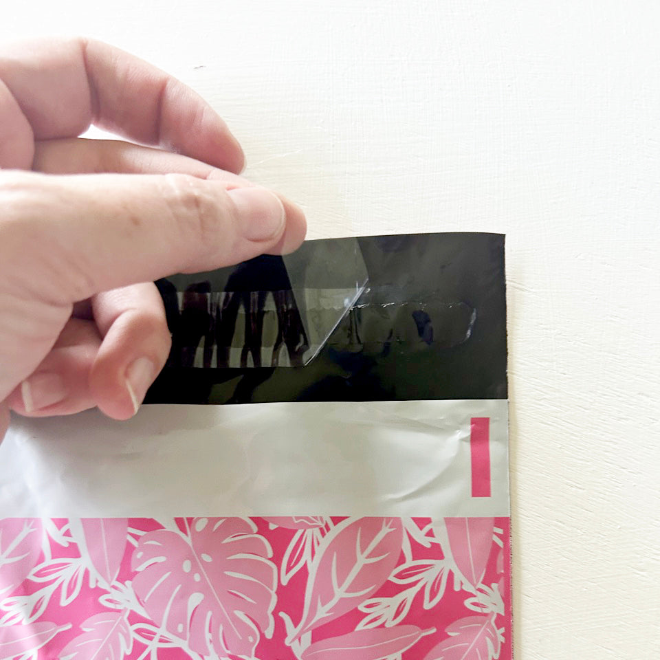 Pink Tropical Leaves 6x9 Poly Mailers