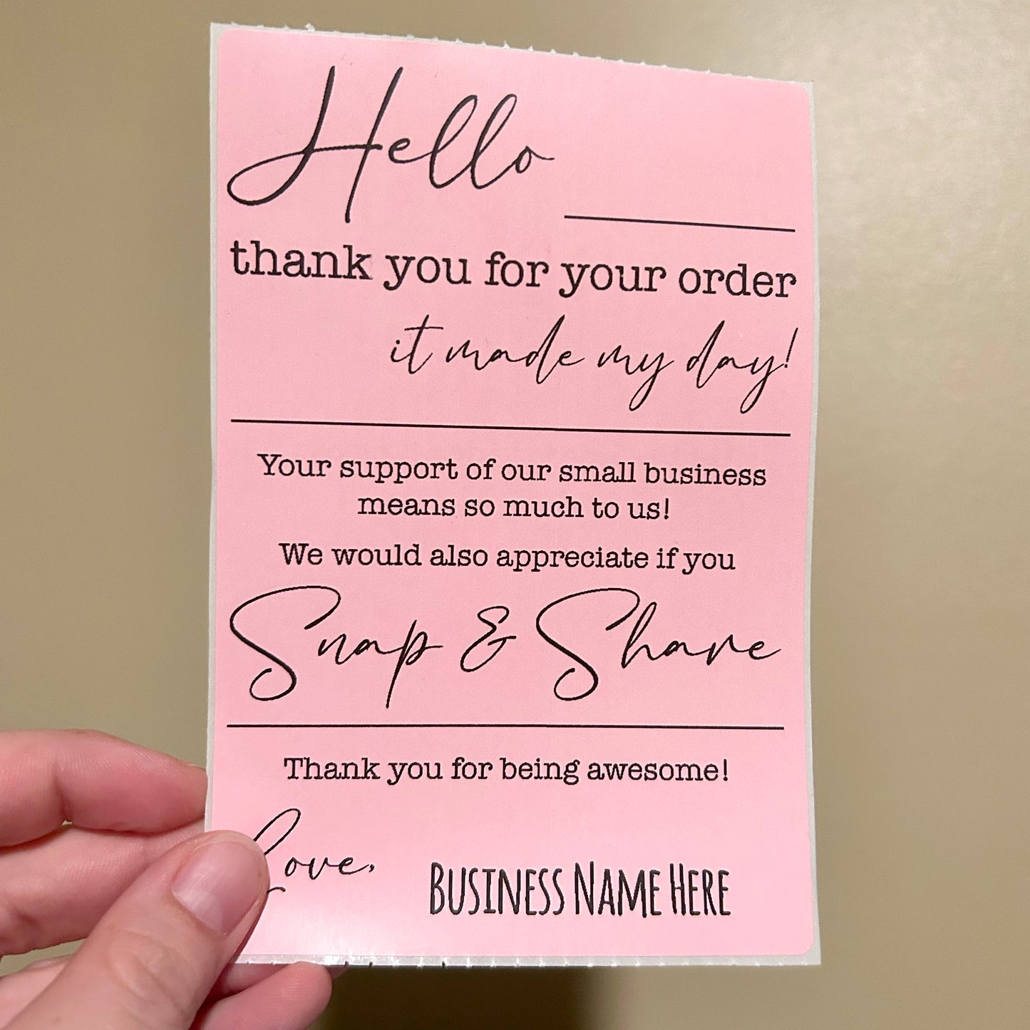 4x6" Thank You Business Stickers