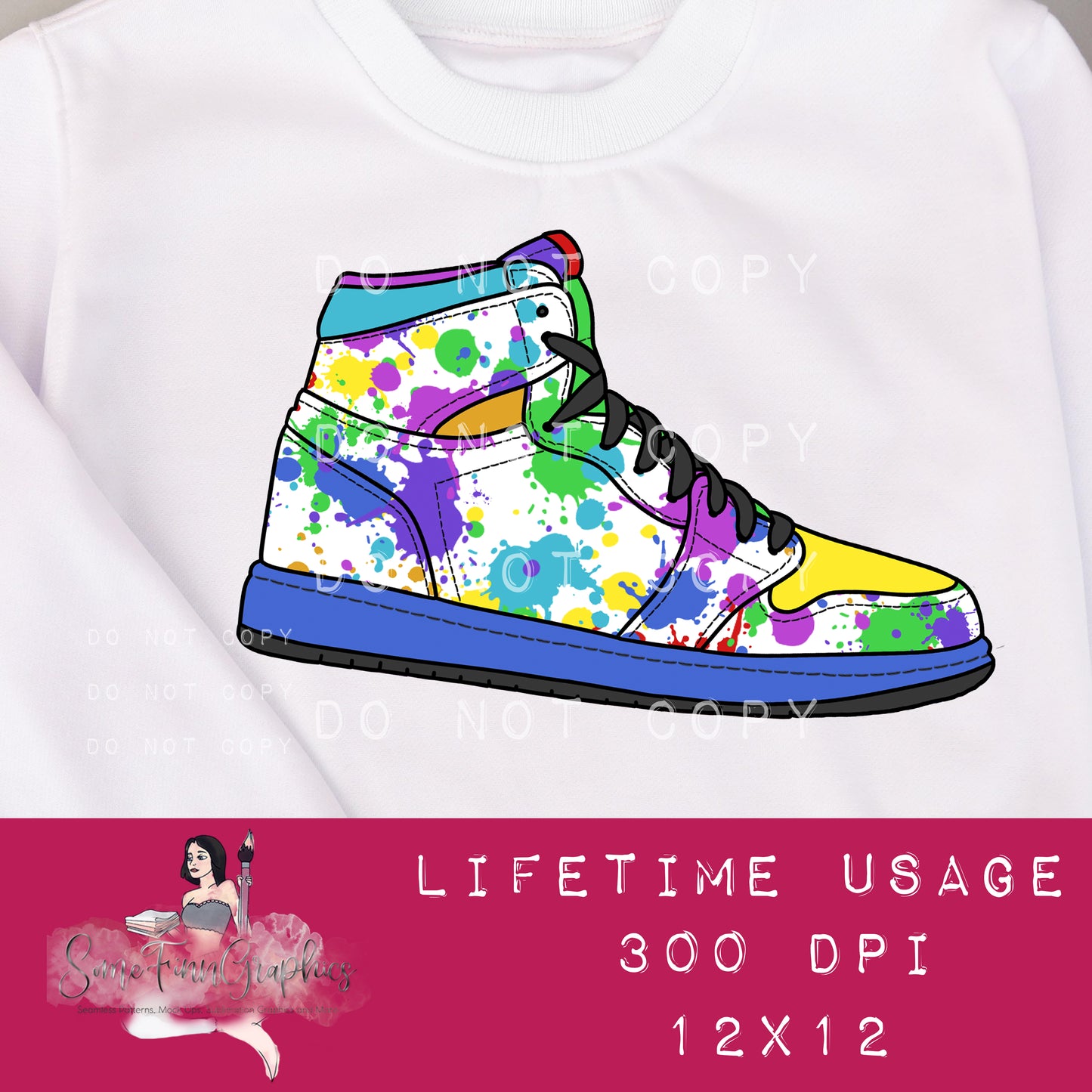 Hightop Splatter Seamless and Graphics
