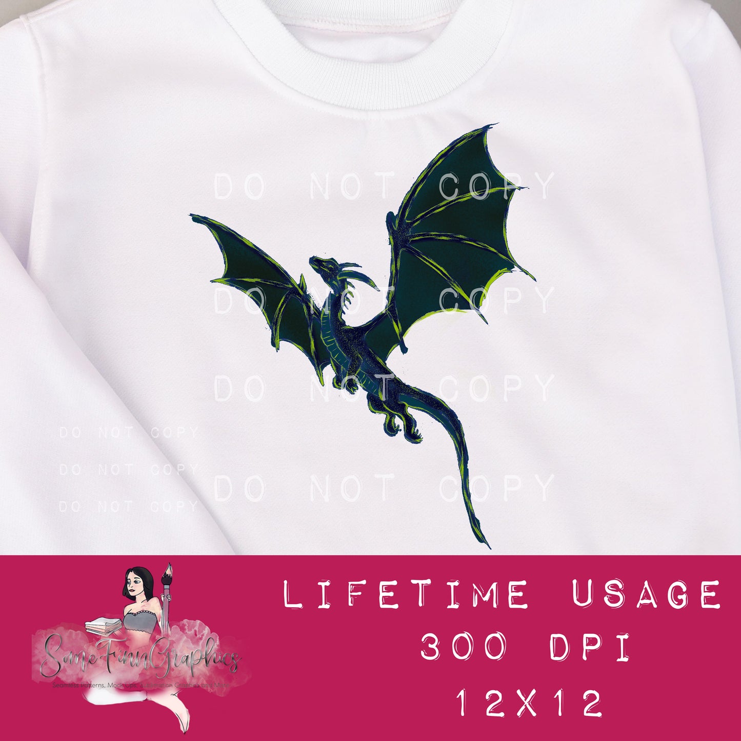 Dragons Seamless and Graphic