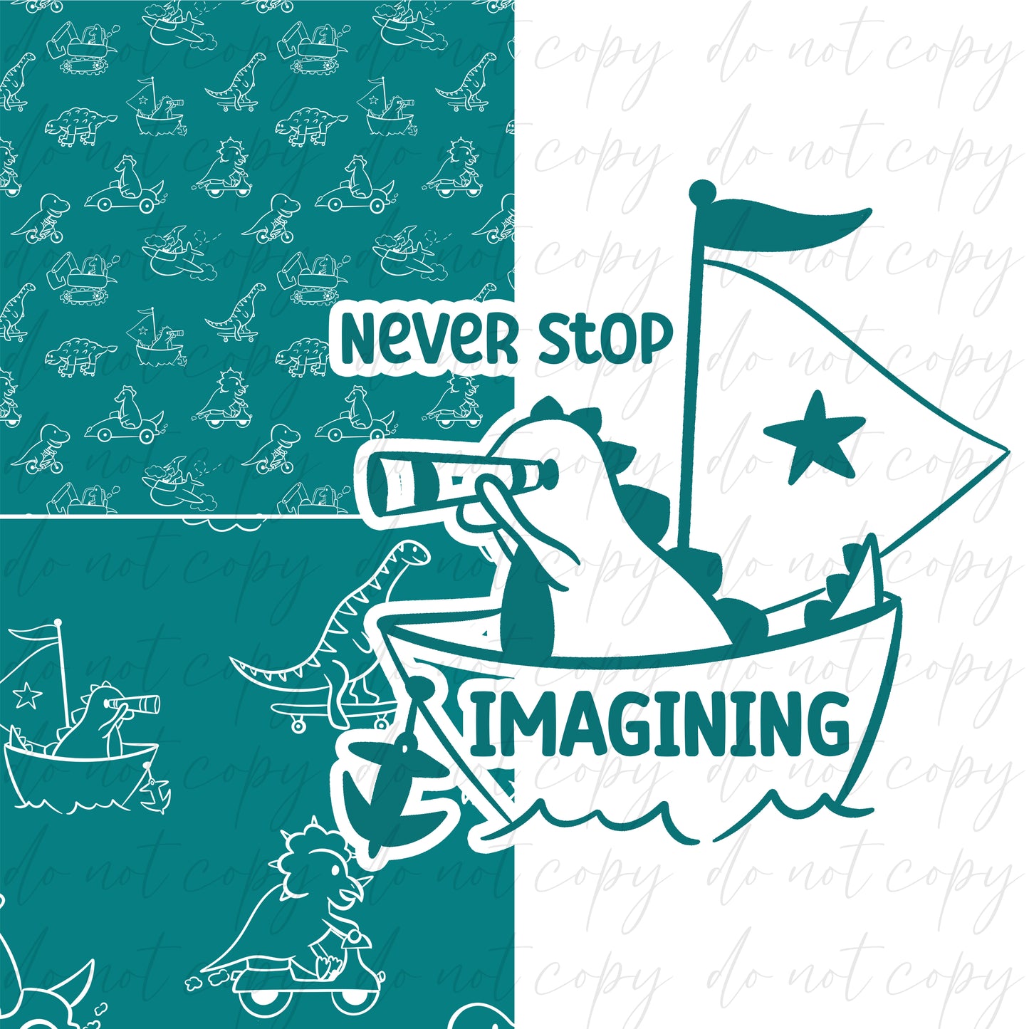 Dinos that GO Seamless and Graphic