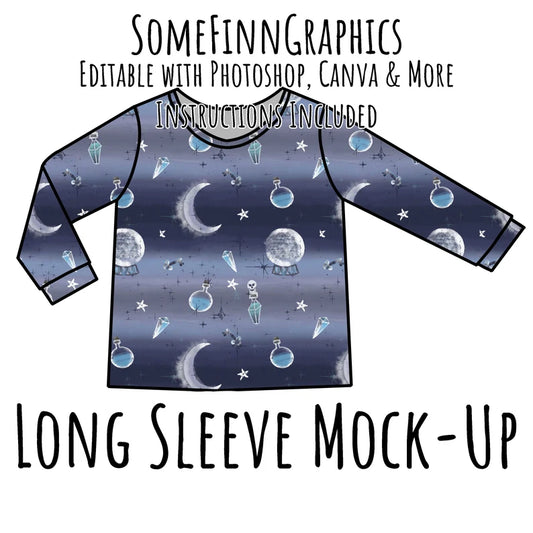 Long Sleeve Shirt Lined Mock Up