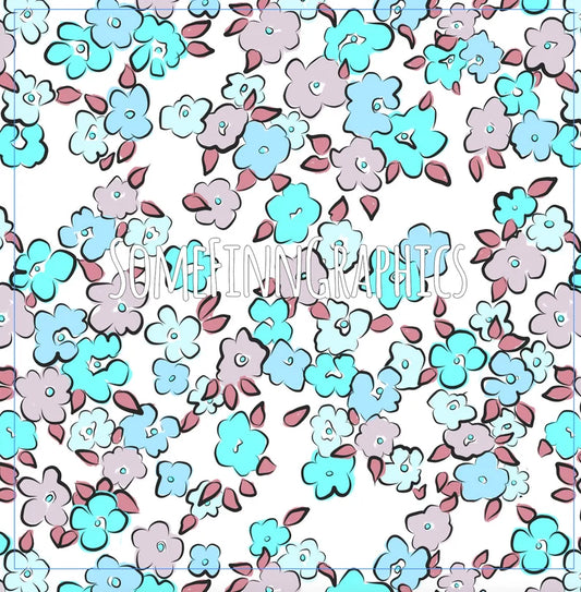 Bold Blue Floral Seamless