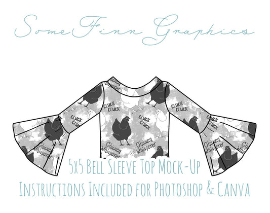 Bell Sleeve Shirt Mock-Up