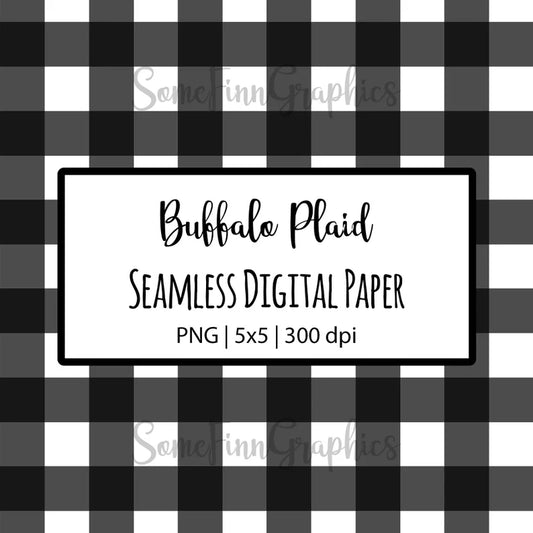 Buffalo Plaid Black and White Digital Paper