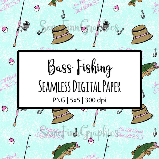Bass Fishing Digital Paper
