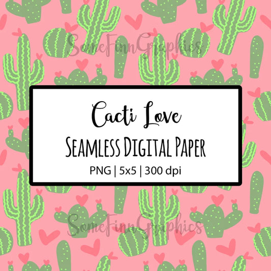 Cacti Floral Digital Paper