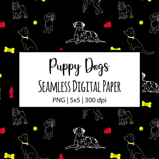 Black and White Dog Seamless