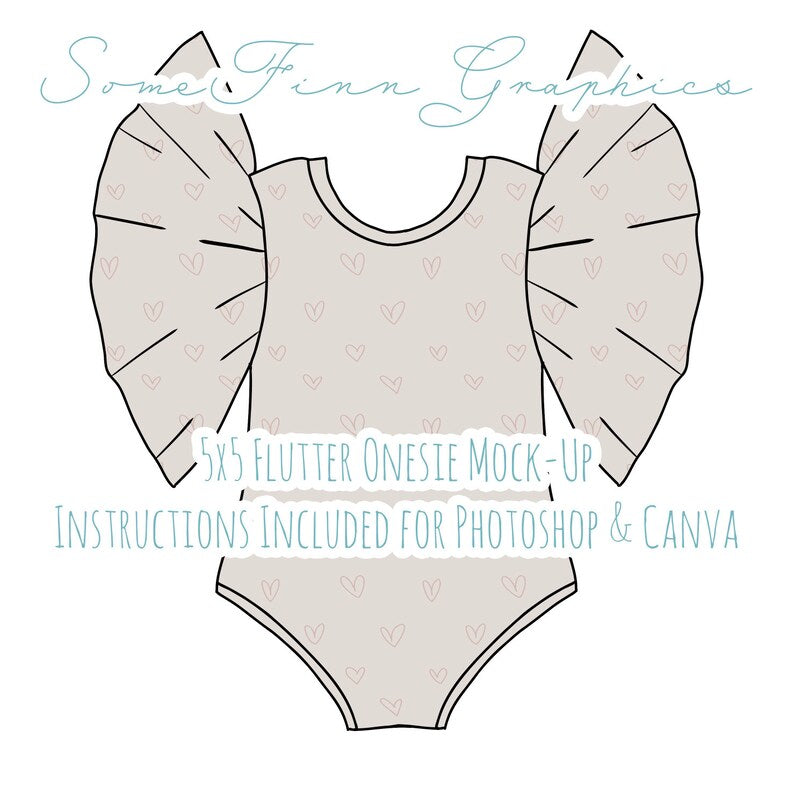 Bodysuit Flutter Sleeve Mock-Up