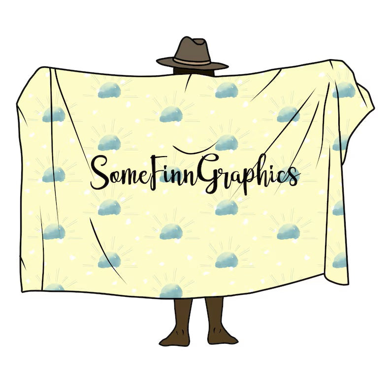 Blue Suns Seamless Pattern Design