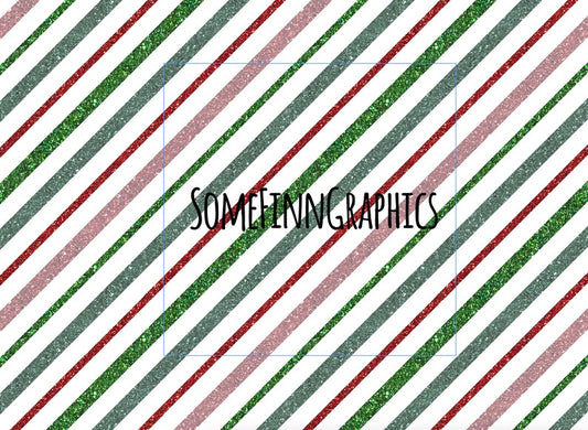 Candy cane Glitter Red Green Pink Stripes Digital Paper