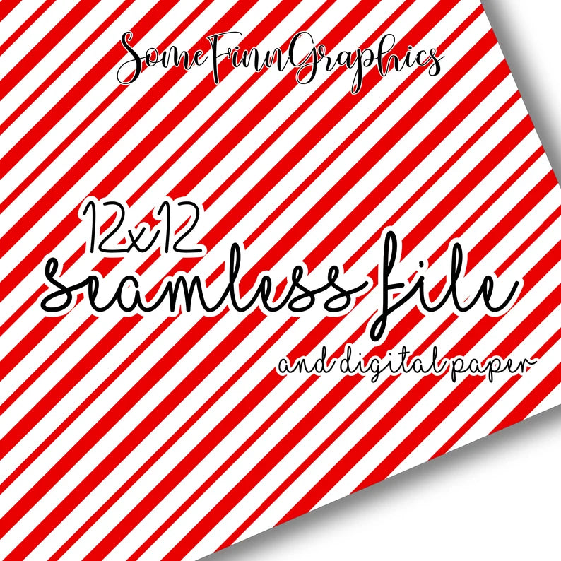 Candy Cane Stripes Seamless 12x12 Digital Paper