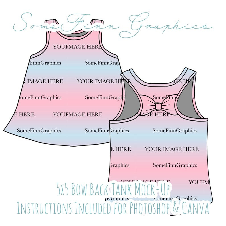 Bow Back Tank Top Mock-Up