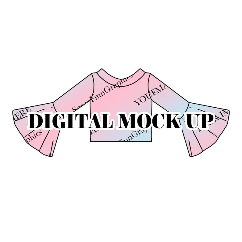 Bell Sleeve Shirt Mock-Up