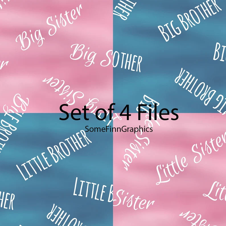 4 Sibling Seamless Files Bundle Digital Paper