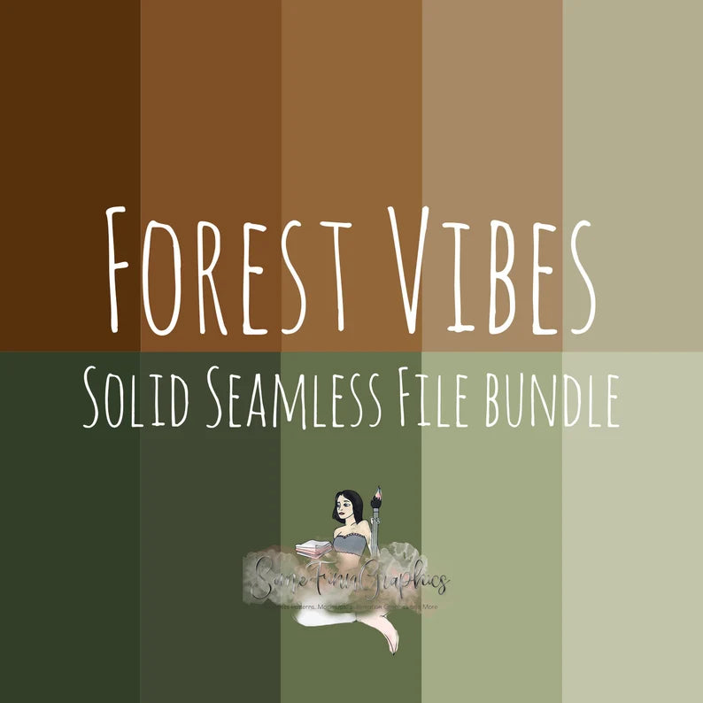 10 Forest Vibes Solid Seamless Files Bundle Digital Paper