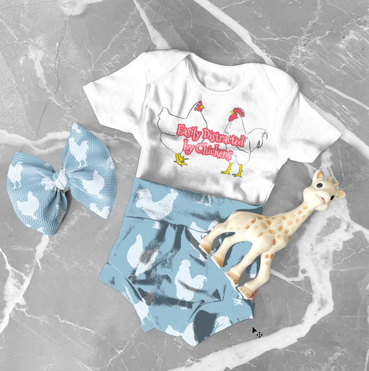 Cute Bummie and Bow Set Realistic Mock-Up