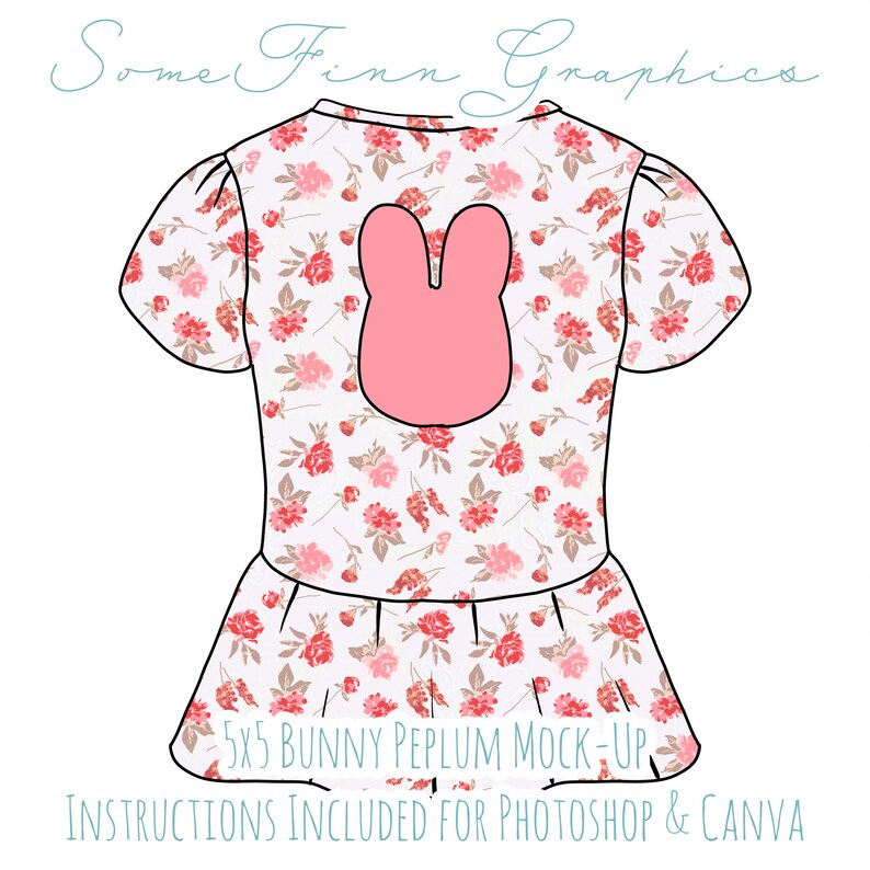 Bunny Cutout Puff Sleeve Peplum Mock-Up