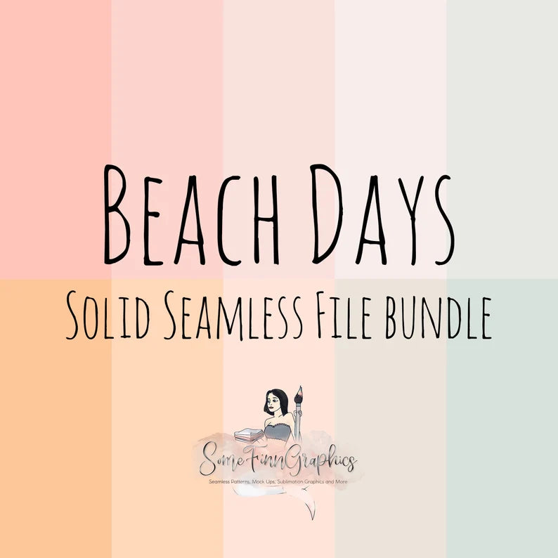 10 Beach Days Solid Seamless Files Bundle Digital Paper
