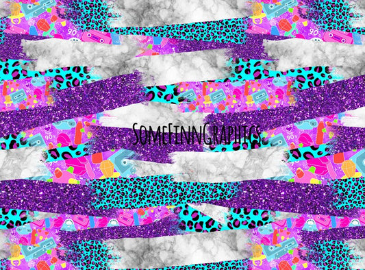 Brush Strokes 90s Seamless Design Pattern