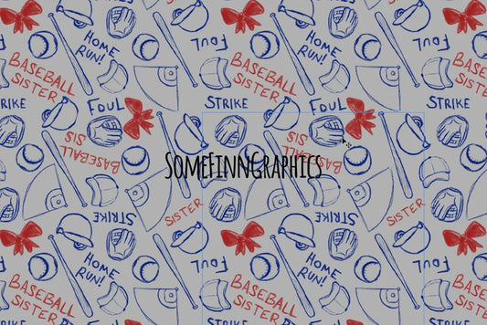 Baseball Sister Digital Paper