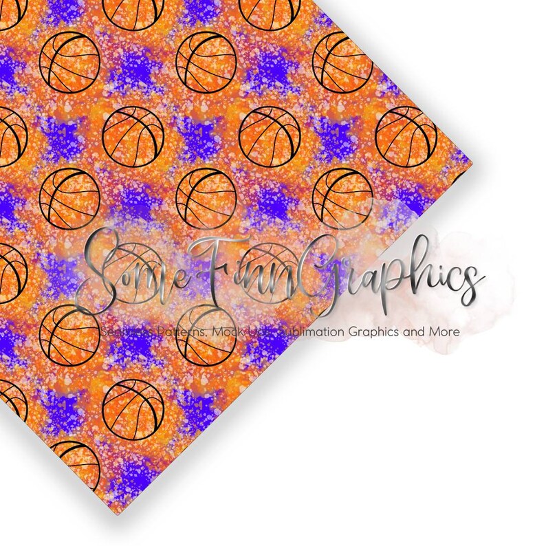 Basketball Neon Splatter Digital Paper