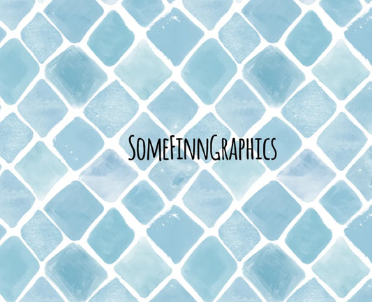Blue Watercolor Diamonds Seamless 12x12 Digital Paper