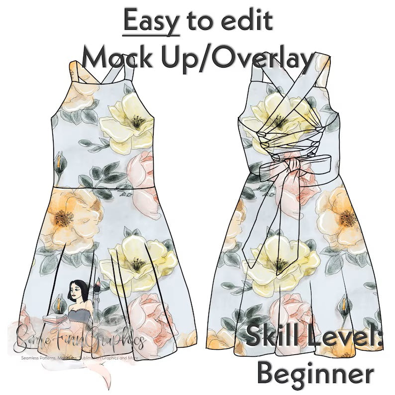 Bow Back Twirl Dress Mock-Up