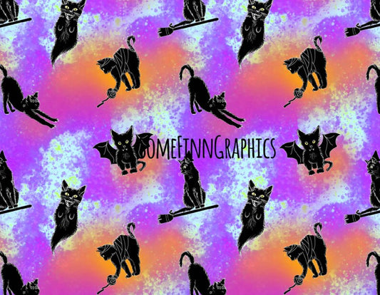 Black Cats Halloween Seamless