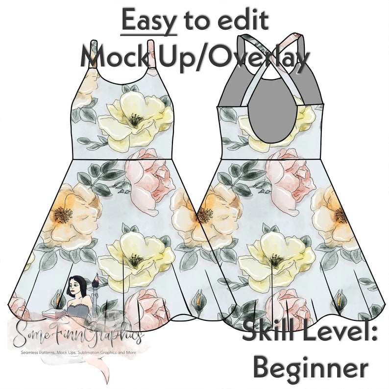 Bow Back Twirl Dress Mock-Up