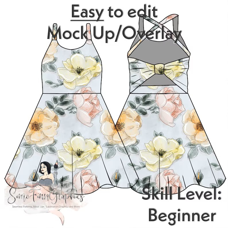 Bow Back Twirl Dress Mock-Up
