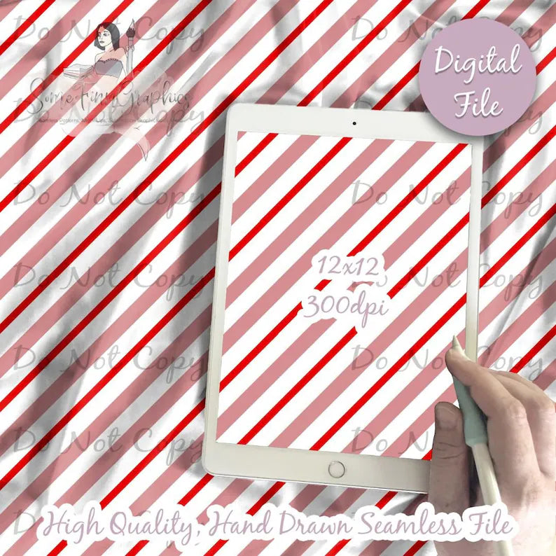 Candy cane Red Stripes Digital Paper