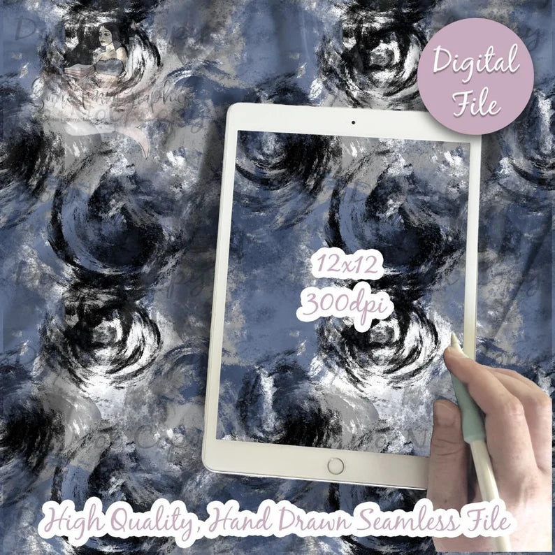 Blue Swirls Grunge Paint Texture Seamless