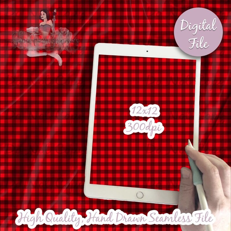 Buffalo Plaid Picnic Blanket Digital Paper