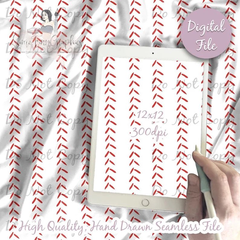Baseball Stripes Digital Paper