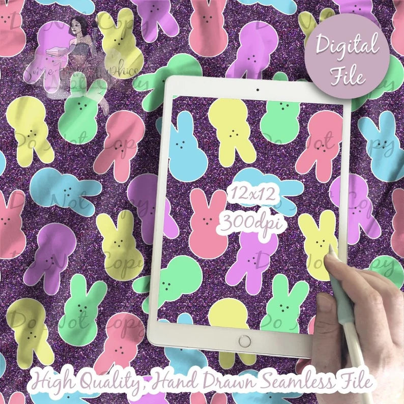Candy Bunny glitter Digital Paper