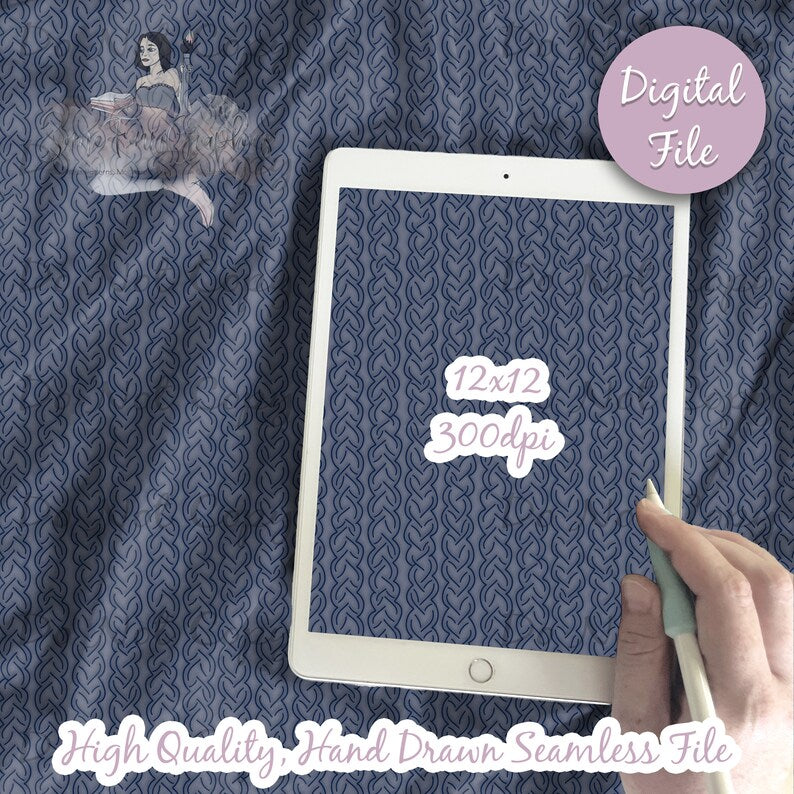 Blue Cable Knit Texture Seamless