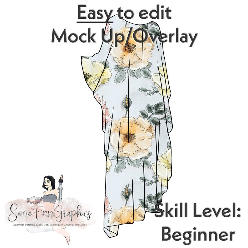 Kaftan Short Sleeve Dress Lined Mock-Up