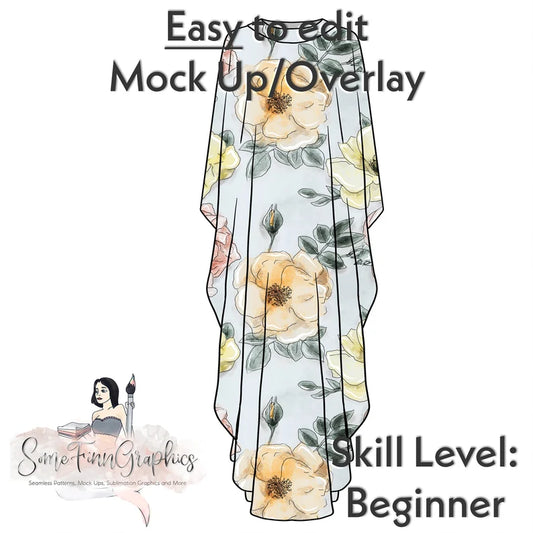 Kaftan Short Sleeve Lined Dress Mock-Up