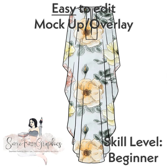 Kaftan Short Sleeve Lined Dress Mock-Up