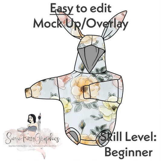 Bunny Hooded Romper Romper Mock-Up