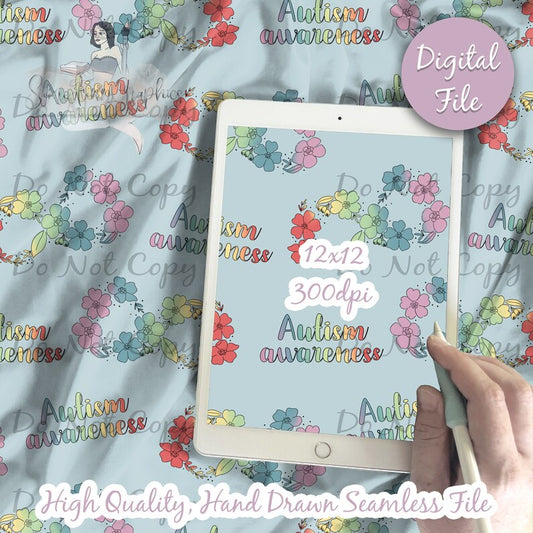 Autism Awareness Digital Paper Seamless