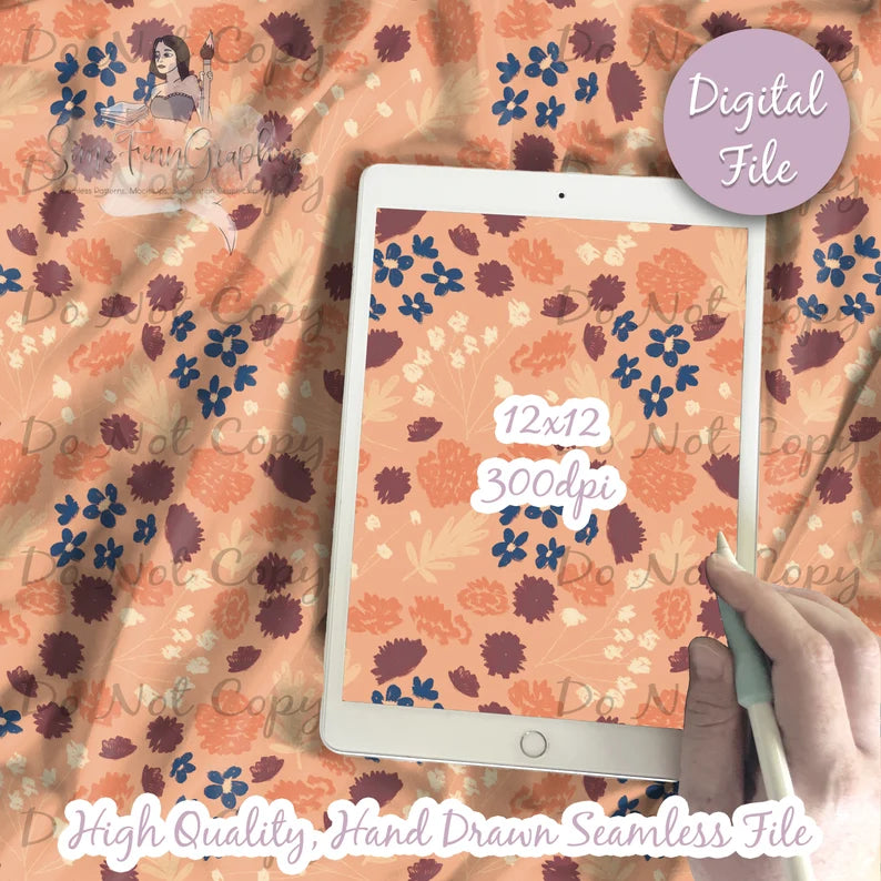 Autumn Flowers Texture Seamless