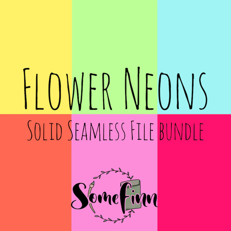6 Neon and Bold Solid Seamless Files Bundle Digital Paper
