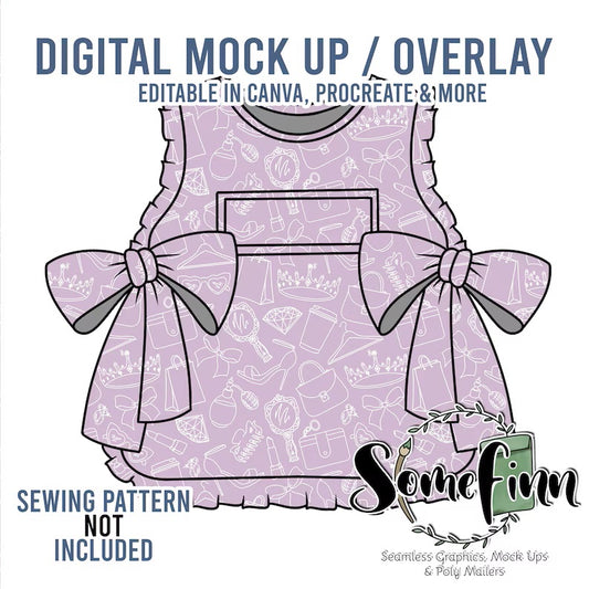 Bib Shirt With Ruffles and Bows Mock-Up