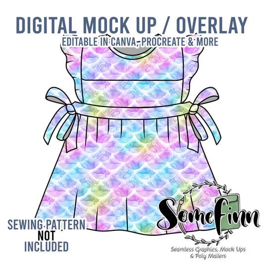 Bib Shirt With Ruffles and Bows Mock-Up
