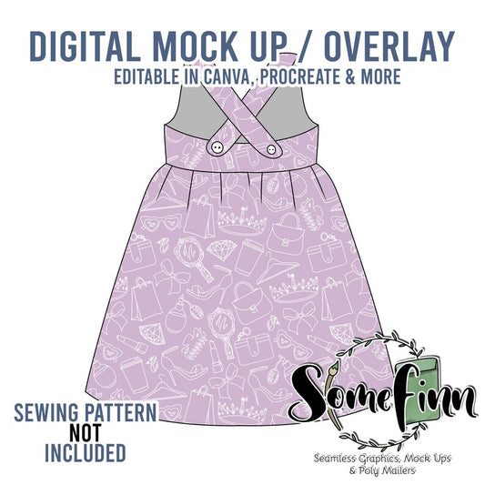 Cross Back Sleeveless Dress Mock-Up