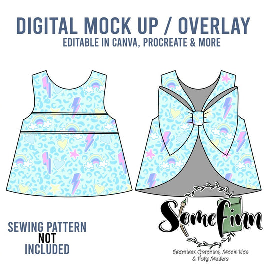 Bow Back Top Dress with Ruffle Shorts Mock-Up